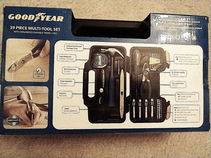Multi-Tool set, Goodyear GY1643, 39 piece, carrying case
