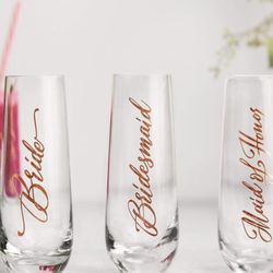 Bridal Glass Champagne Flutes 