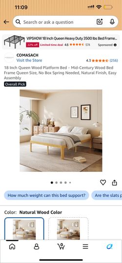 Metal Queen platform bed frame