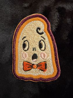Embroidered Vintage Retro Ghost Halloween Iron-On Patch
