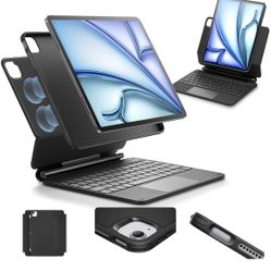ESR iPad Air 11 Inch Case with Keyboard (M3/M2, 2025/2024) & iPad Pro 11/Air 5th/4th Gen Keyboard, Easy-Set Magnetic Stand, Portrait/Raised Modes, wit