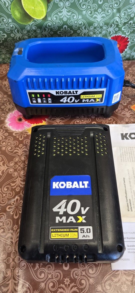 COBALT 40-VOLT LITHIUM-ION HIGH CAPACITY 5.0AH BATTERY AND CHARGER STARTER PACK