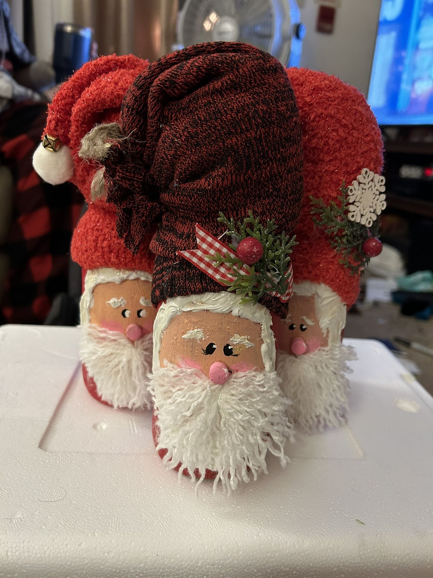 Hand Crafted Santa’s , Snowman And Penguin Cash Only