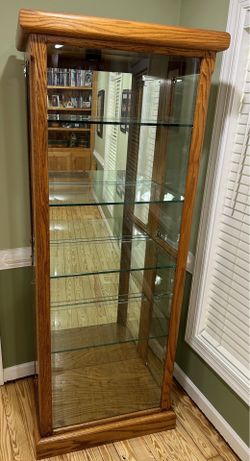 Oak curio cabinet