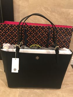 Tory Burch black large buckle tote purse new with tags for Sale in