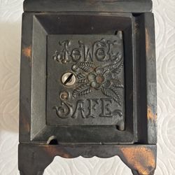 Vintage Jewel Safe Cast Iron & Steel Penny Bank