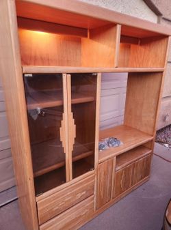 Solid Oak Western Entertainment Center