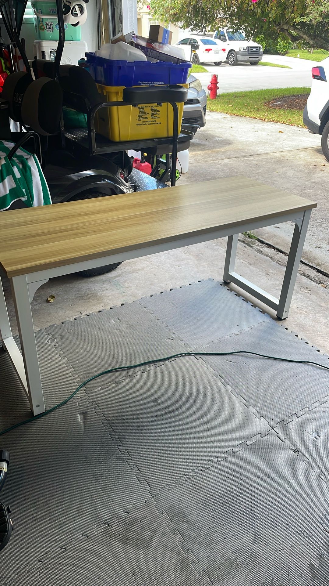 Faux Wood White Desk