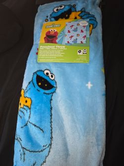 Sesame Street Cookie Monster and Elmo Toddler blanket