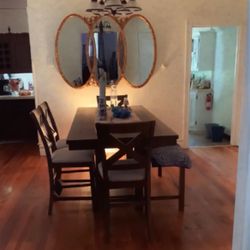 Dinning Table And Bench Only !!! Not The 4 Stools 