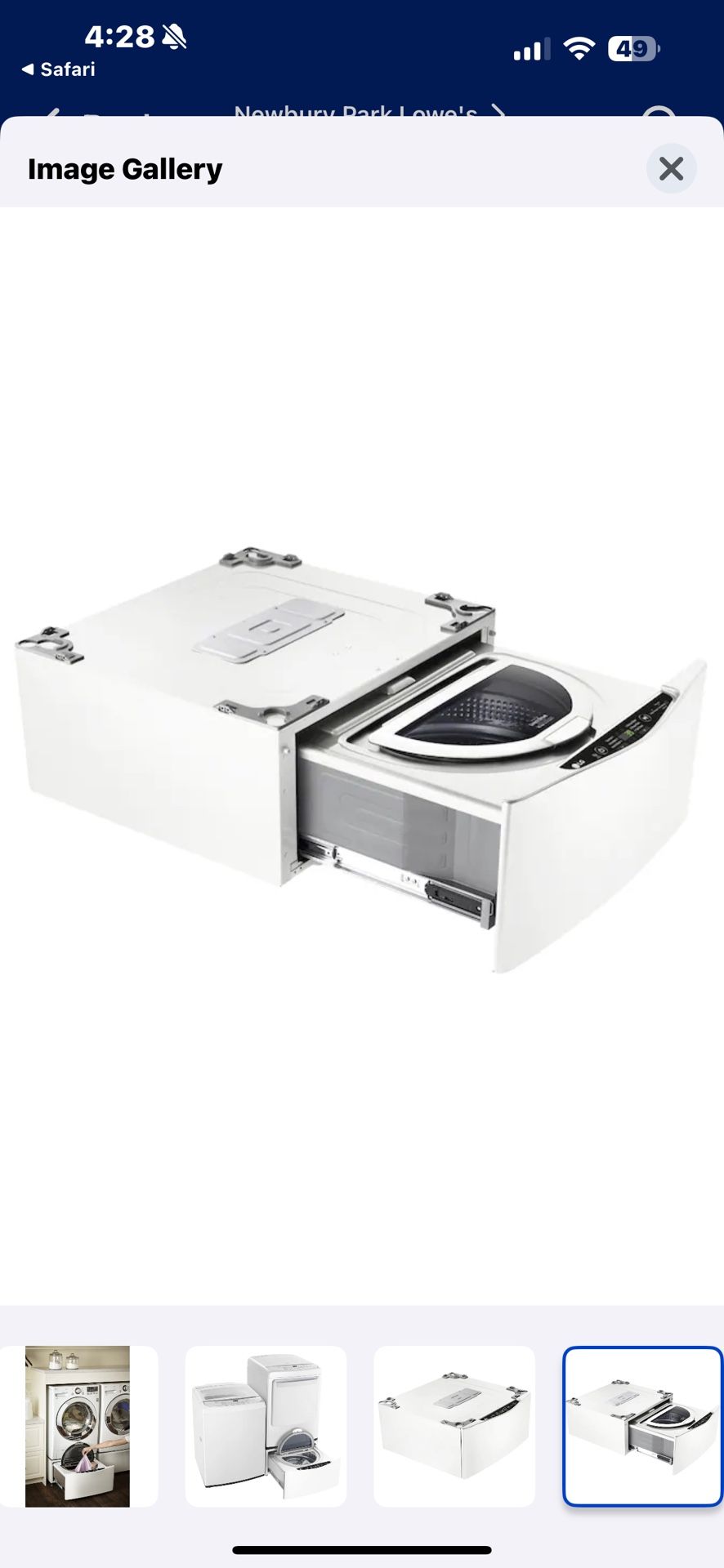 LG 27”SIDEKICK PEDESTAL 1 cuft WASHER WITH A 3 YEAR EXTENDED WARRANTY FULLY TRANSFERABLE 6/9/25