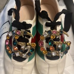 Gucci(37/5) Sneakers Leather Vernice Crystals 