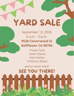 9/12-Yard Sale in Bellflower - TODAY