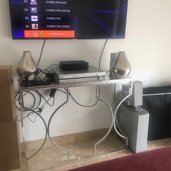 Consola De Aluminio , ,con Espejo Del Mismo Color .. 