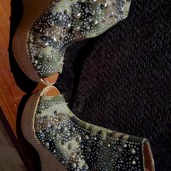 wedged Camo Spike Heels