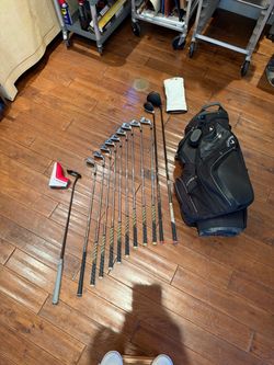 Golf Clubs Callaway Rogue ST Pro Irons 4–AW + 60° Wedge,Driver, Evnroll Putter & Bag