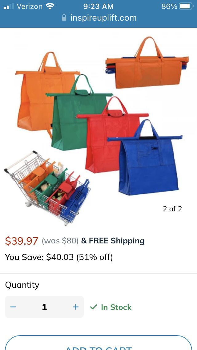 Grocery Cart Organizer Bags 
