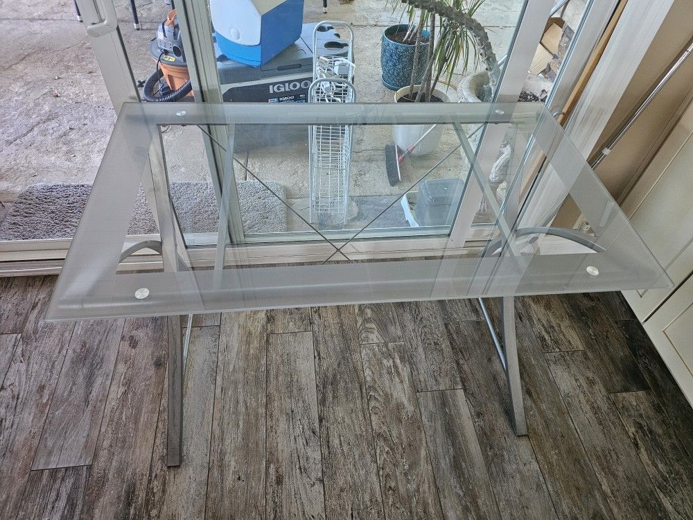 Modern Desk - Glass & Steel