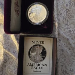 1991-S Proof American Silver Eagle 1 oz Dollar w/ Box & COA - OGP