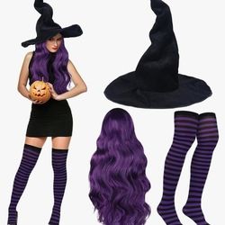 3Pcs Halloween Witch Costume Set