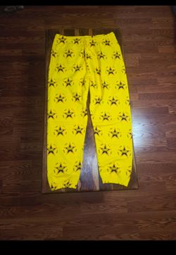 Denim Tears "Every Tear Is A Star All Over" Men's Yellow Sweatpants. Size XL.