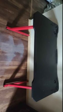 Black and red gaming table