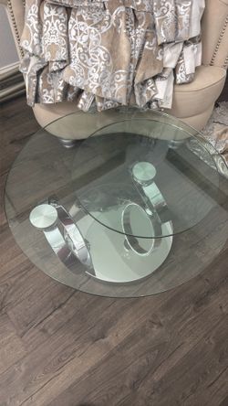 Glass coffee table turned into two tables