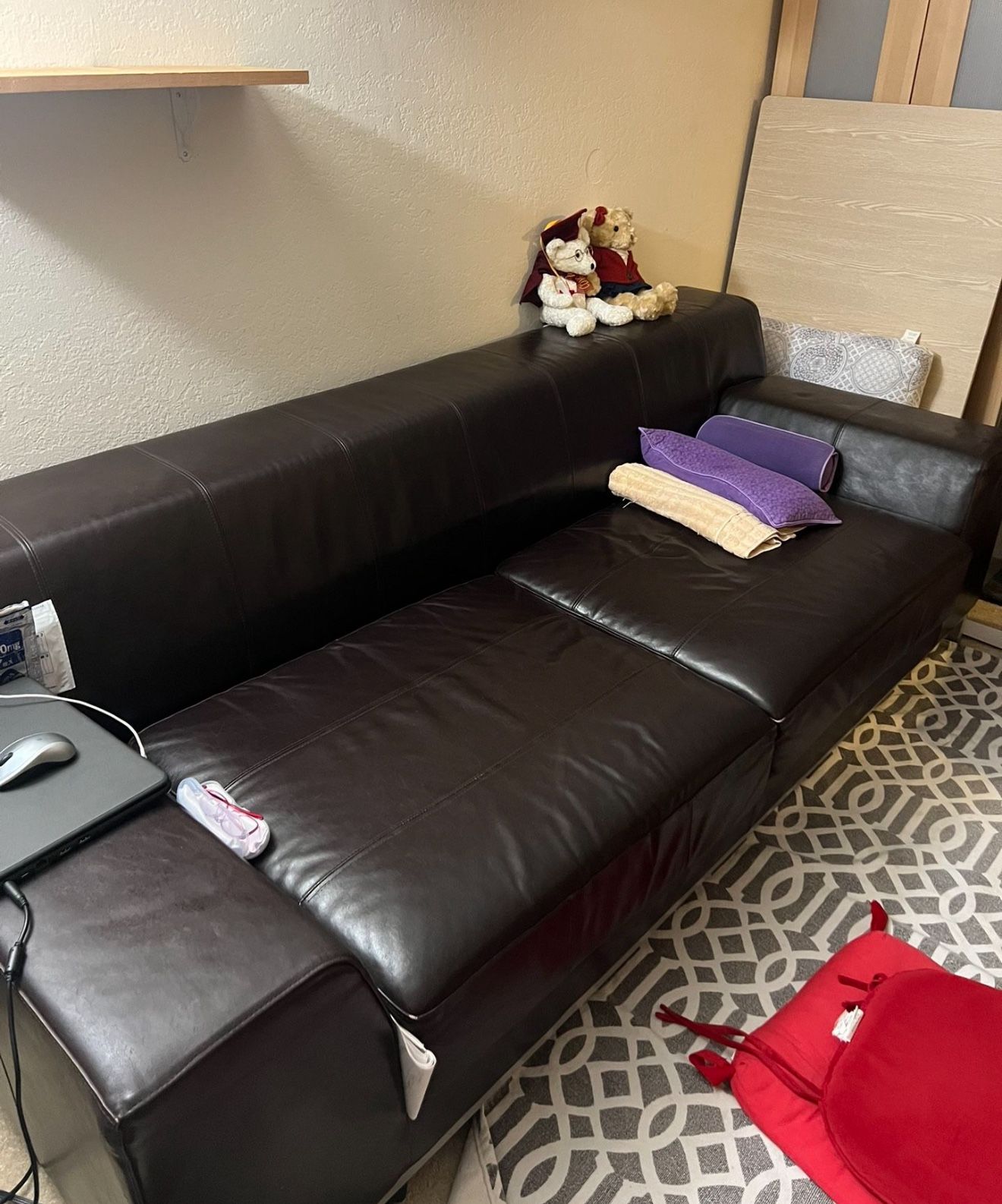 real leather couch