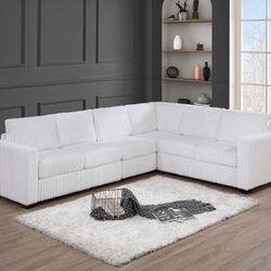 4-Piece Sectional Set
One-Arm Loveseat x 2 + Corner Wedge + Armless Chair

Color: Milk   Bonito Sofa De 4 Piezas  Color Blanco Nuevo En Caja 