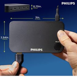 Philips HDMI Elite 4-Port Switch With Wireless Remote Control 