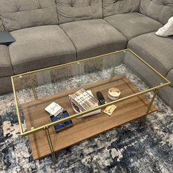 Glass & Wood Coffee Table