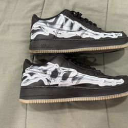 Nike Air Force 1 Low Black Skeleton Shoes Sneakers