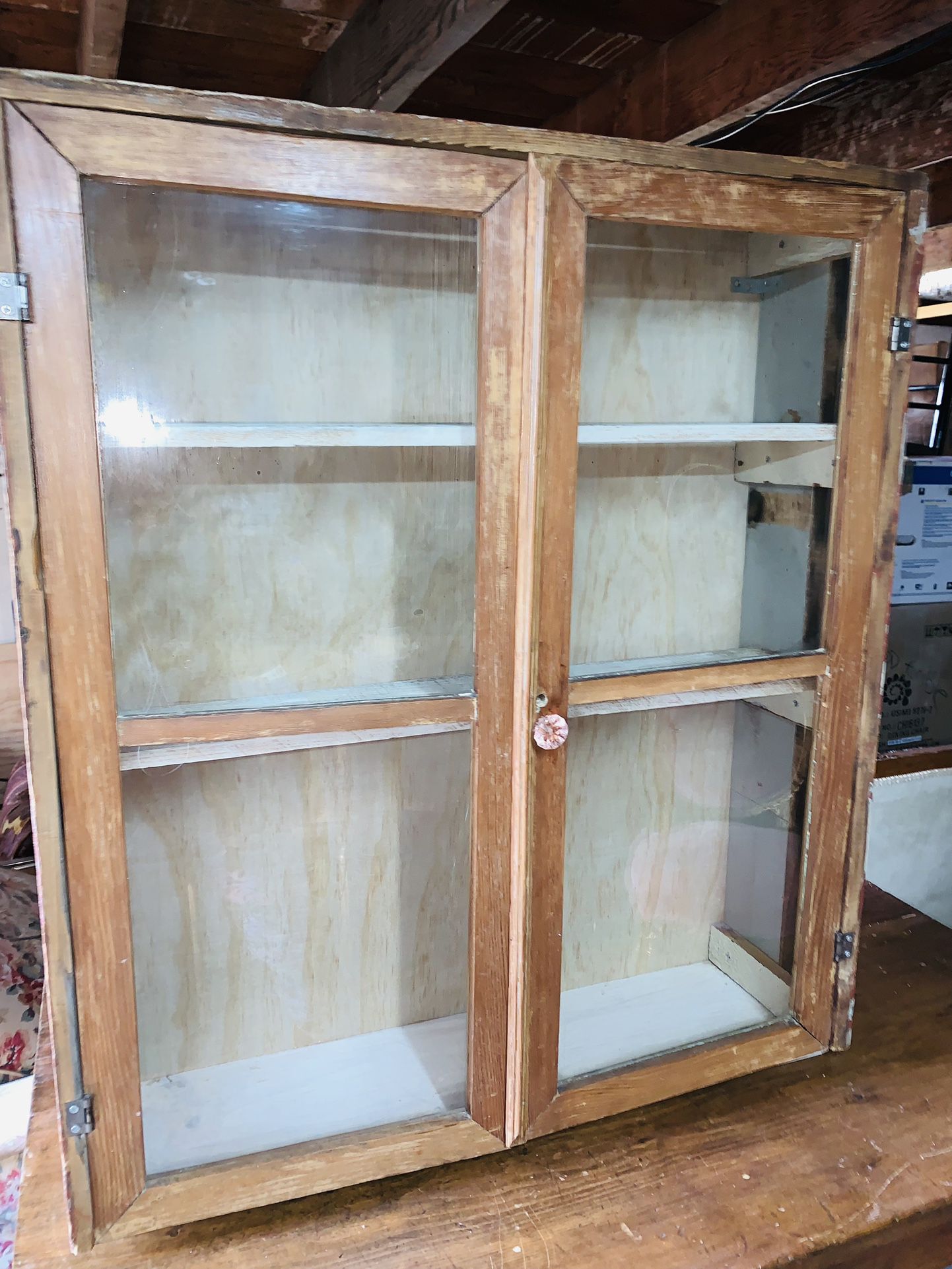 Antique Glass Cabinet Shabby Chic 