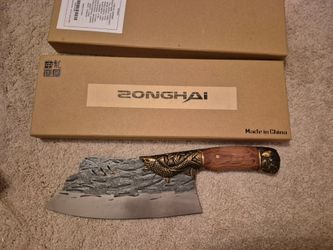 Zonghai Handforged Cleaver with Koi Fish Design (Skokie)
