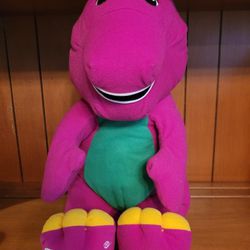 PLAYSKOOL Talking BARNEY 1992-96' Interactive Plush Stuffed Purple Dinosaur 16" Toy 