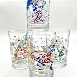 NEW Disney SET of 4 McDonald's 25 Years Remember the Magic Glasses  Mickey Goofy