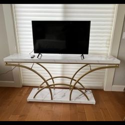 Gold/ Marble console entryway table 