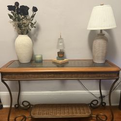 Vintage rattan Console Table