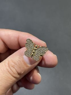 10KT Yellow Gold CZ Butterfly Ring
