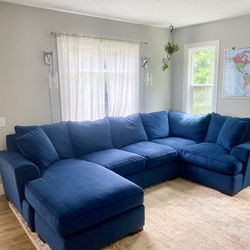 Great Sectional Couch- Navy Blue
