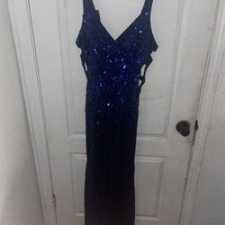 Primavera 9606 navy sequin cutout dress 