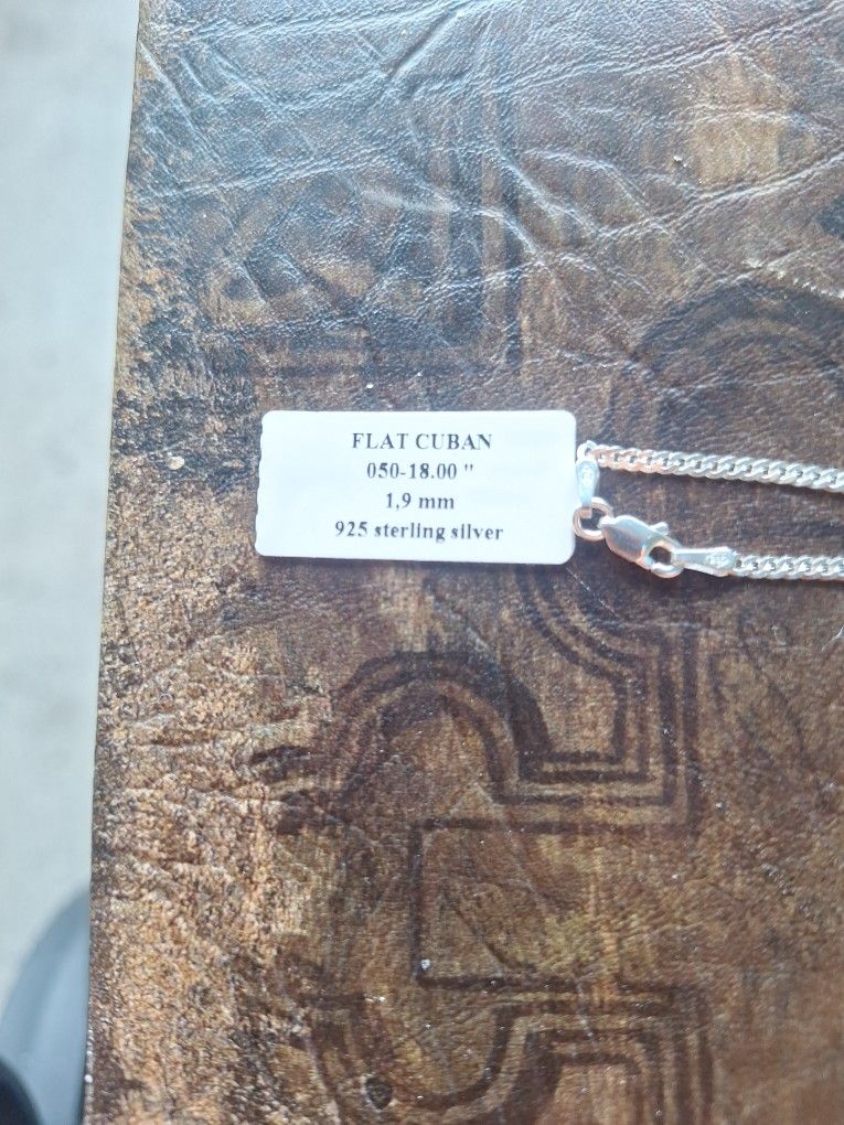 18 Inch Micro Cuban. Sterling Silver