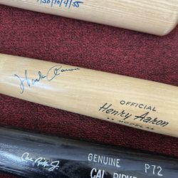 Hank Aaron signed Louisville baseball bat