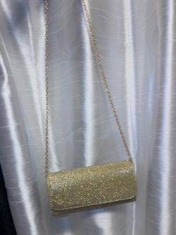 God glitter clutch with chain strap