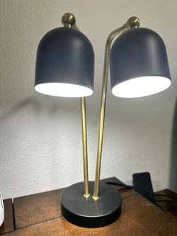 Modern Contemporary Accented Table Lamp Light Brass LED 