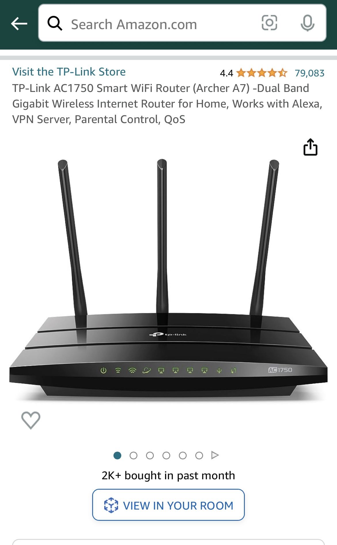 TP-Link AC1750 Smart WiFi Router (Archer A7)