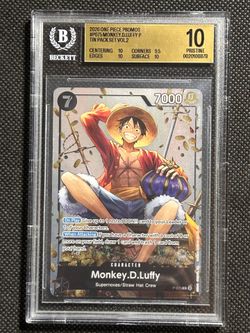 One Piece Card Game Monkey D. Luffy P-075 Tin Pack Set Vol.2 Promo Foil BGS 10