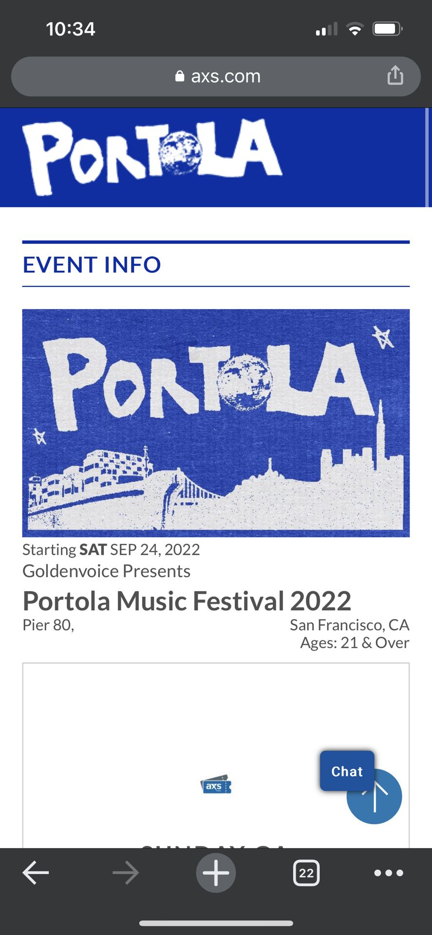 Selling 2 Portola Tickets Sunday