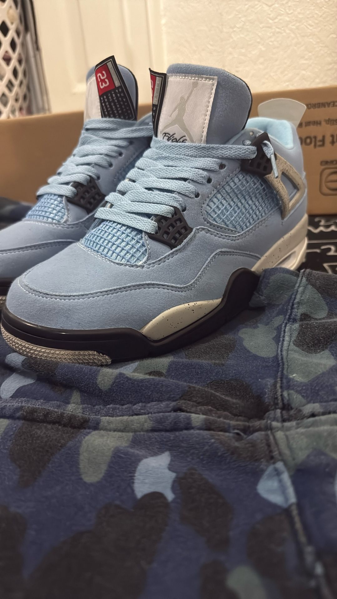 Jordan 4 University Blue And Blue Bape Hoodie