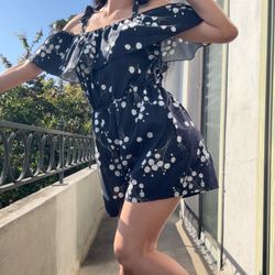 🌸 Coquette Floral Off-Shoulder Romper – Soft Girl Cottagecore Summer XS/S